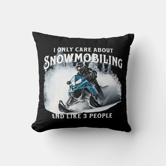 Snowmobiling Funny Snowmobile Kissen (Vorderseite)