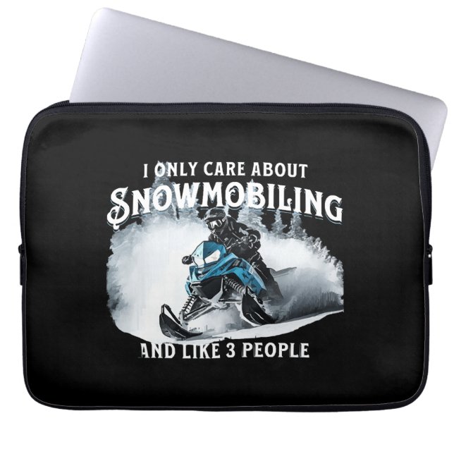 Snowmobiling Funny Snowmobile Laptopschutzhülle (Vorderseite)