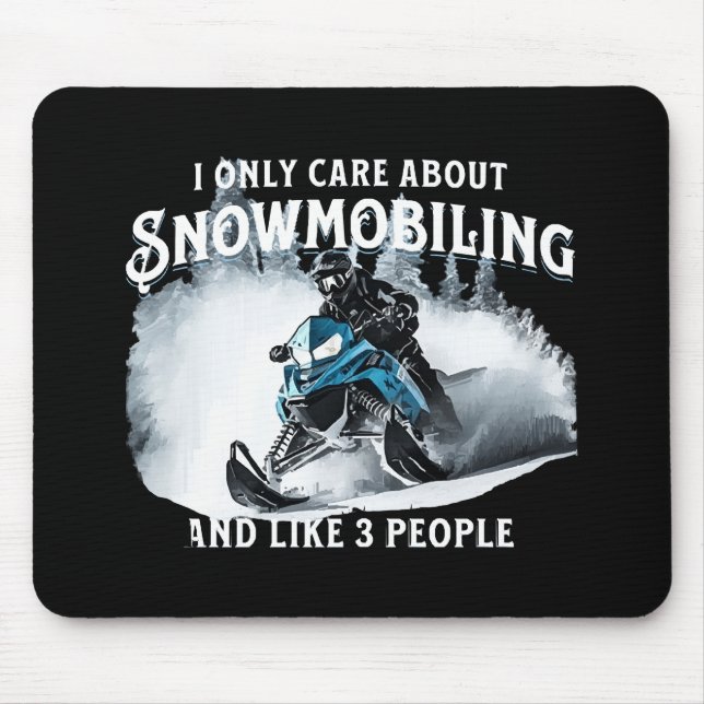 Snowmobiling Funny Snowmobile Mousepad (Vorne)