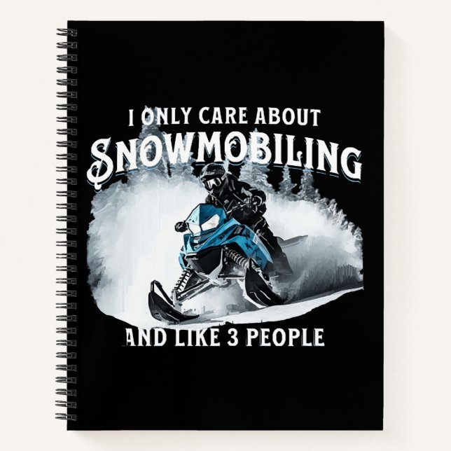 Snowmobiling Funny Snowmobile Notizbuch (Vorderseite)