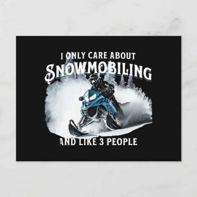 Snowmobiling Funny Snowmobile Postkarte (Vorderseite)