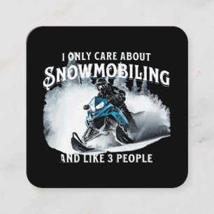 Snowmobiling Funny Snowmobile Quadratische Visitenkarte