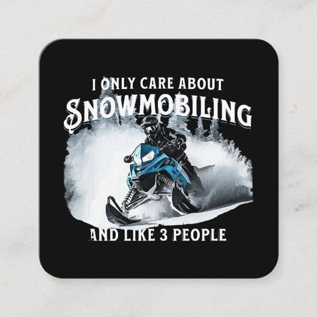 Snowmobiling Funny Snowmobile Quadratische Visitenkarte (Vorderseite)