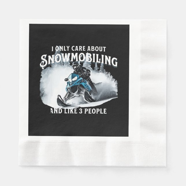 Snowmobiling Funny Snowmobile Serviette (Vorderseite)