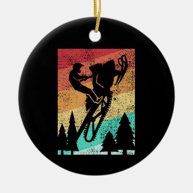 Snowmobiling Snowmobilie Keramik Ornament (Vorne)