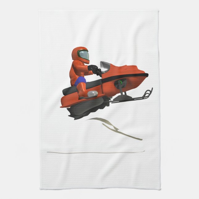 Snowmobiling Sprung 2 Geschirrtuch (Vertikal)