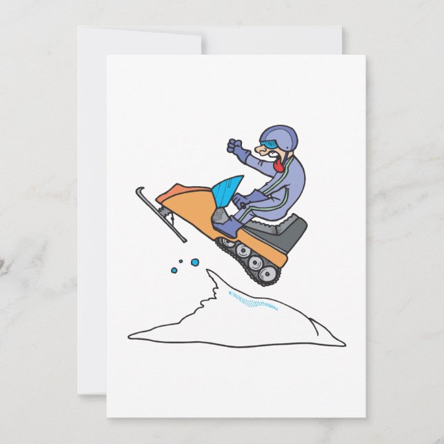 Snowmobiling Sprung Einladung (Vorderseite)