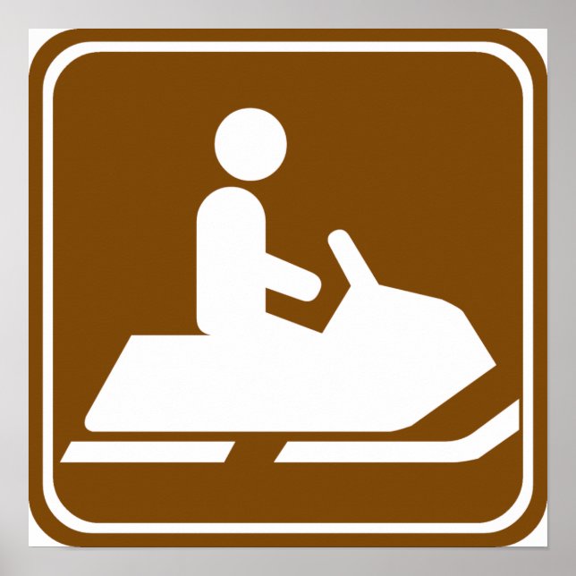Snowmobiling Trail Highway Sign Poster (Vorne)