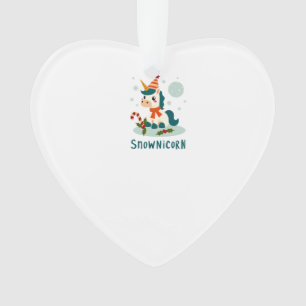 Snownicorn Süßes Einhorn Schneemann Weihnachten Mä Ornament