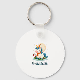 Snownicorn Süßes Einhorn Schneemann Weihnachten Mä Schlüsselanhänger