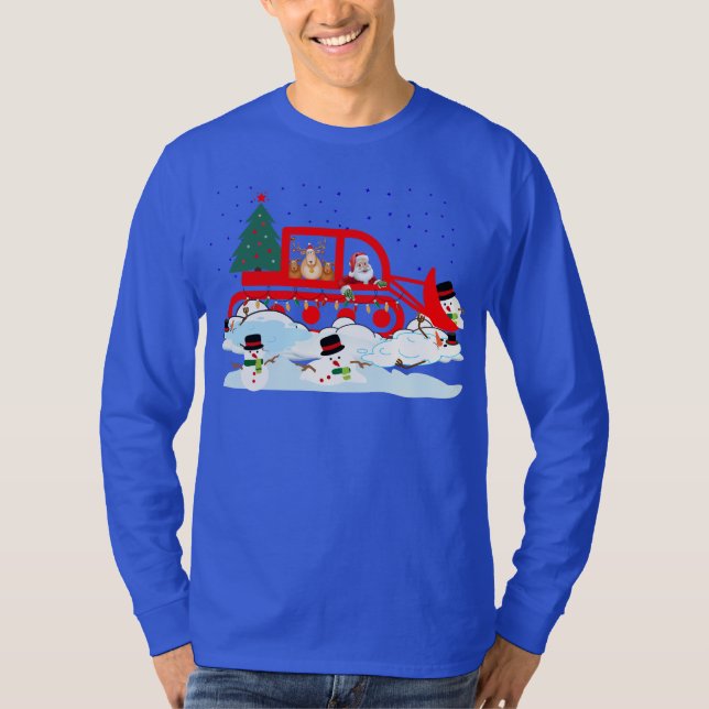 Snowpflüge in Santa und Reindeer T-Shirt (Vorderseite)
