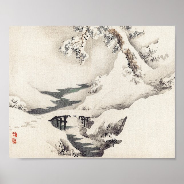 Snowscape von Kōno Bairei Poster (Vorne)
