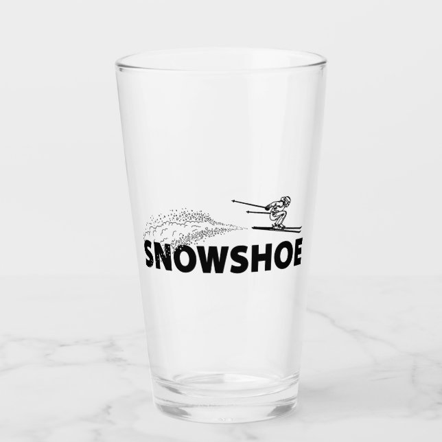 Snowshoe Mountain West Virginia Skispringer Glas (Vorderseite)