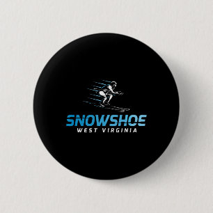 Snowshoe West Virginia Skigebiet Retro Skifahren Button