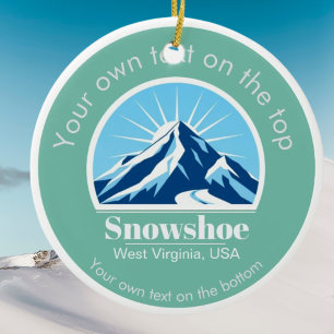 Snowshoe West Virginia USA Skigebiet Medaille Keramik Ornament