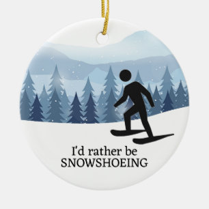 Snowshoeing Design Keramik Ornament