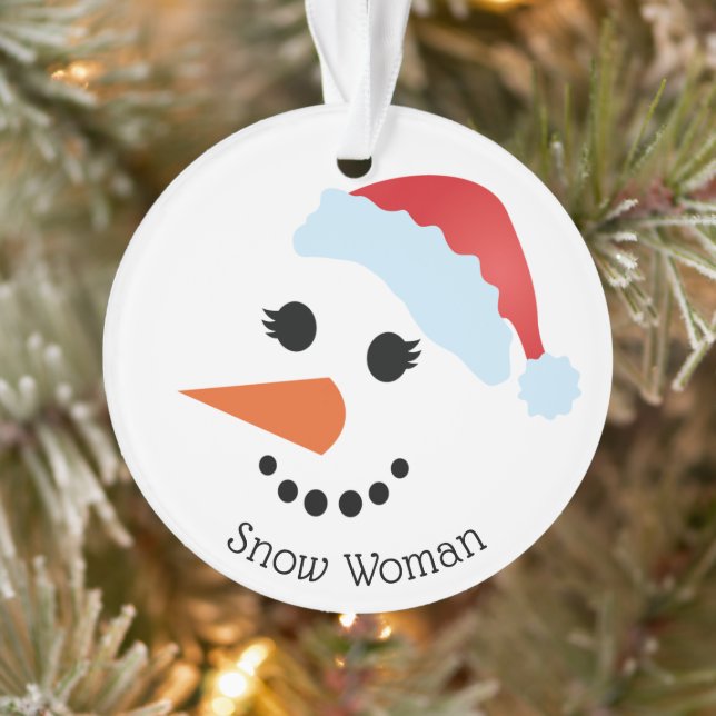 SnowWoman Face Akrylic Ornament (Baum)