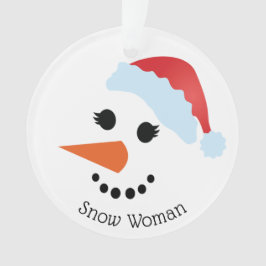 SnowWoman Face Akrylic Ornament