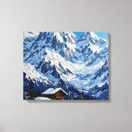 Snowy Alps Wrapped Canvas Wall Art | Bergland Leinwanddruck
