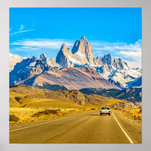 Snowy Andes Mountains, El Chalten, Argentinien Poster (Vorne)