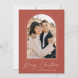 Snowy Arch Rust Frohe Weihnachts-Foto Feiertagskarte