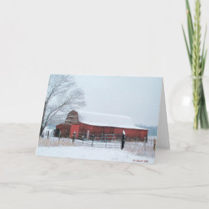 Snowy Barn Christmas 1 Feiertagskarte