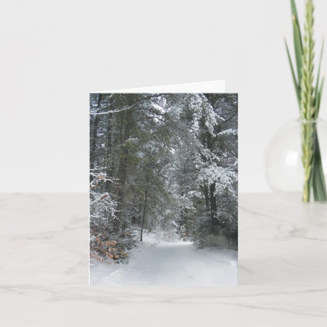 Snowy-Bäume Notecard Karte (Vorderseite)