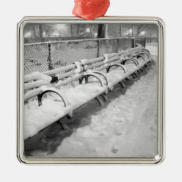 'Snowy Benches' Ornament