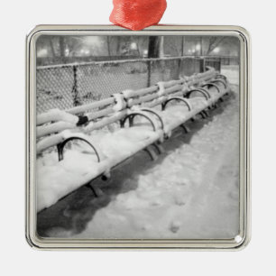'Snowy Benches' Ornament