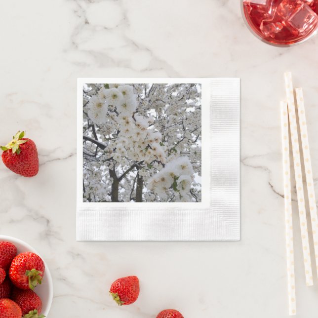 Snowy Blossom Paper Napkin Serviette (Beispiel)