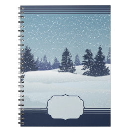 Snowy Blue Landscape Notebook Notizblock