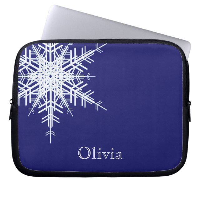 Snowy Blue Laptop Sleeve (Vorderseite)