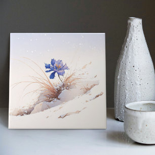 Snowy Blue Mountain Crocus Reborn Blume Keramik T Fliese