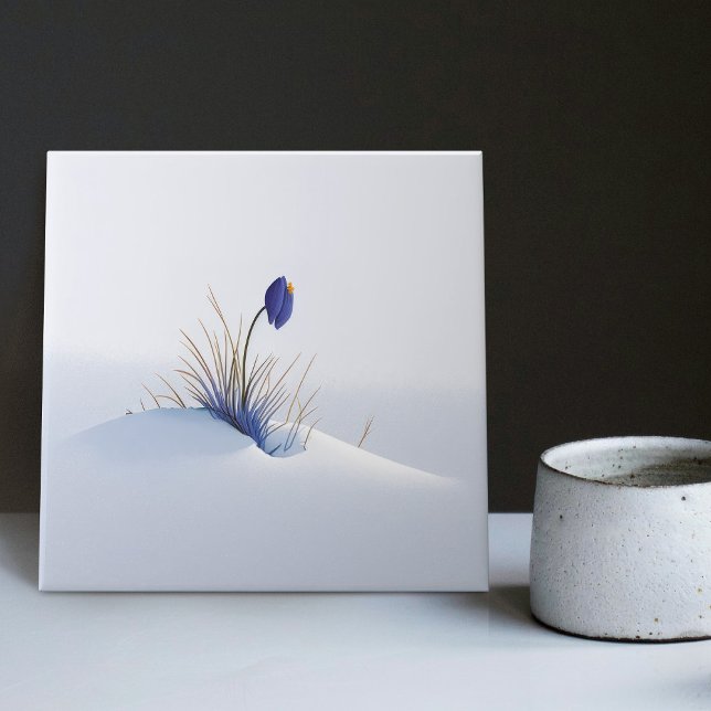Snowy Blue Mountain Crocus Reborn Blume Keramik T Fliese (Von Creator hochgeladen)