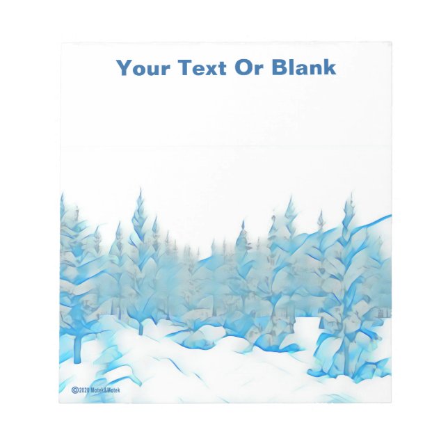 Snowy Blue Trees Notizblock (Vorderseite)