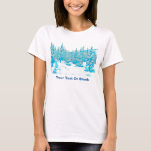 Snowy Blue Trees T-Shirt