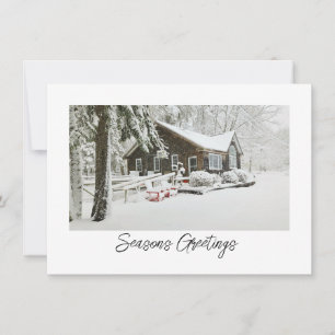 Snowy Cabin Christmas Card Mitteilungskarte