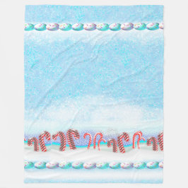 Snowy Candy Cane Forest Winter Szene Fleecedecke