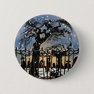 Snowy Cemetery Vibes Button