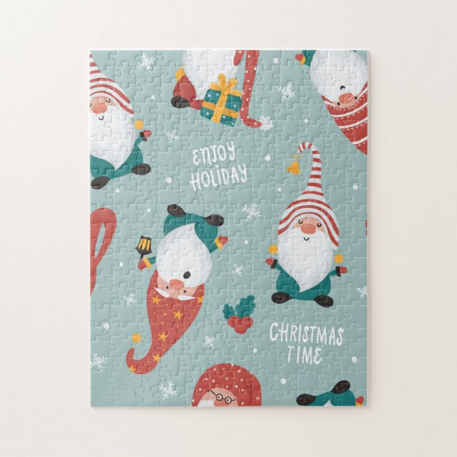  Snowy Christmas Aesthetic Pattern- Winter Design Puzzle (Vertikal)