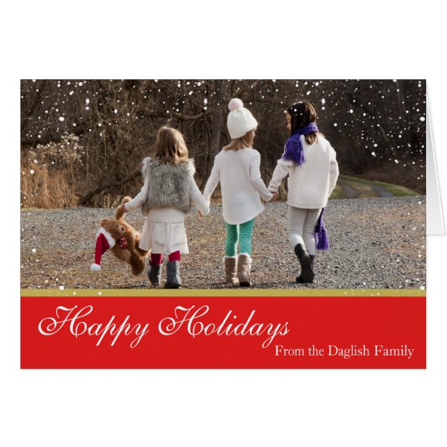 Snowy Christmas Family Card (Vorderseite (Horizontal))