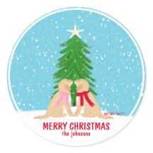 Snowy Christmas Hunde Personalisierte Geschenkstic