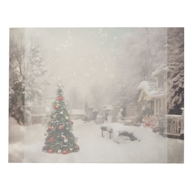 Snowy Christmas Morning Notepad Notizblock (Vorderseite)