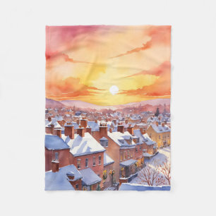 Snowy Christmas Morning Sunrise Fleecedecke