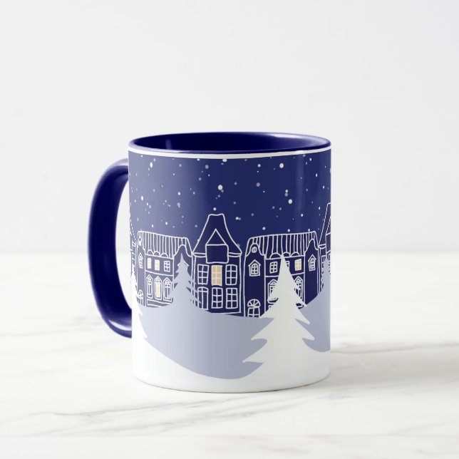 Snowy Christmas Night Tasse (Vorderseite Links)