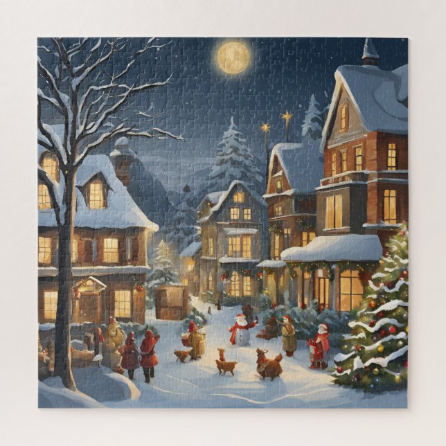 Snowy Christmas Town Puzzle (Vertikal)
