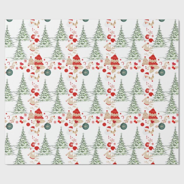 Snowy Christmas Wrap Geschenkpapier (Flach)