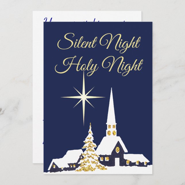 Snowy Church Christmas Party Einladung (Vorne/Hinten)