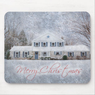 Snowy Country Weihnachtsfeiertag Gruß Mousepad