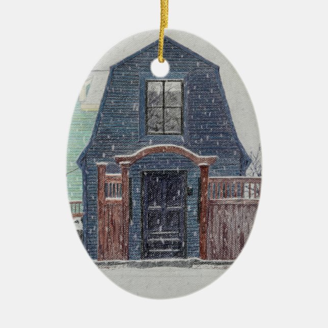 Snowy Day Keramik Ornament (Vorne)